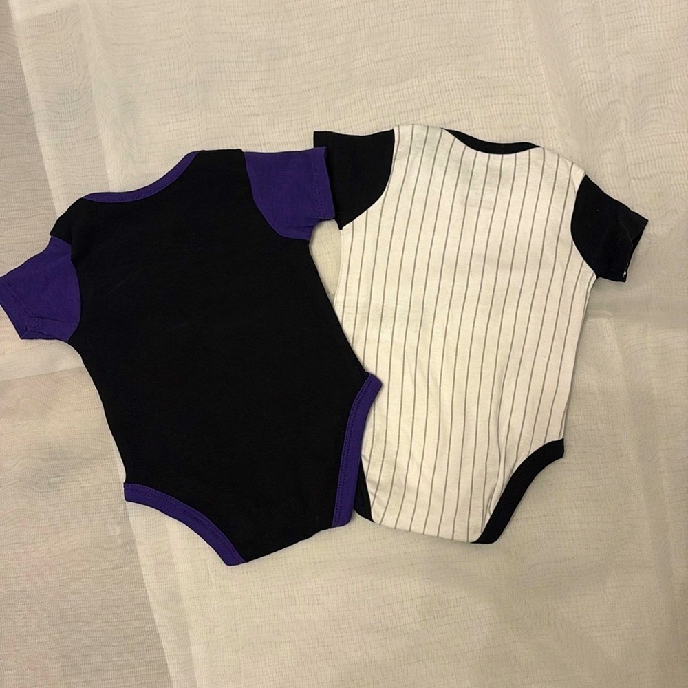 NWOT [MLB] Colorado Rockies Baseball Onesie Lot of 2x, Unisex Baby Sz 0/3 Months - Picture 8 of 9